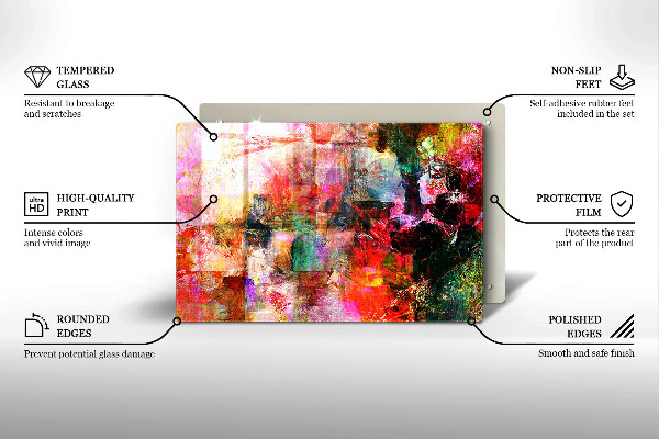 Tűzhelyvédő üveglap Festék absztrakció