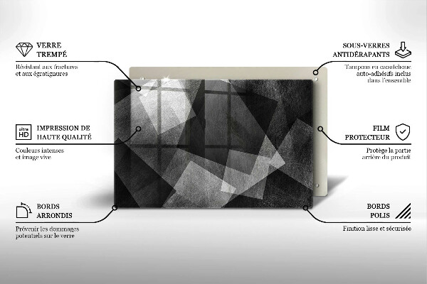 Tűzhelyvédő üveglap Geometriai absztrakció