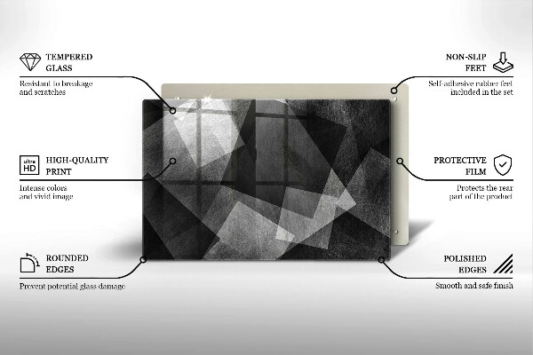 Tűzhelyvédő üveglap Geometriai absztrakció