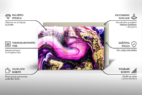 Tűzhelyvédő üveglap Absztrakt design arany