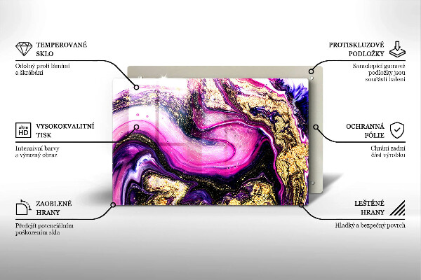 Tűzhelyvédő üveglap Absztrakt design arany