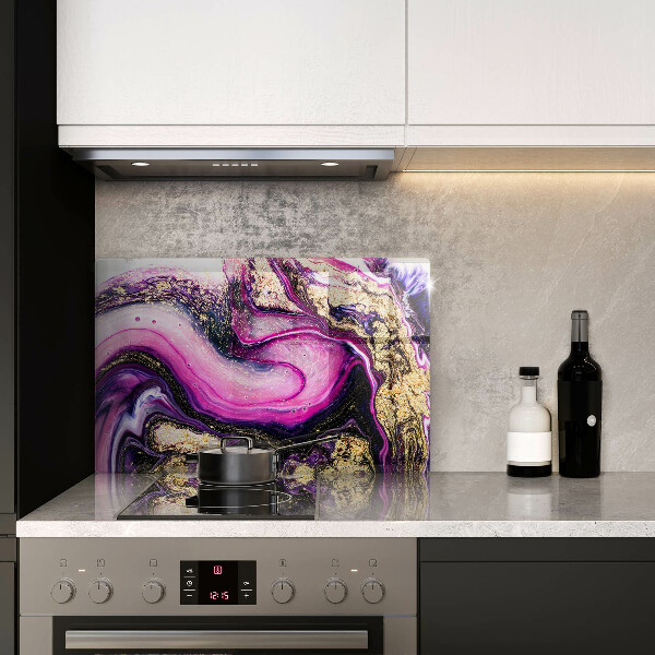 Tűzhelyvédő üveglap Absztrakt design arany