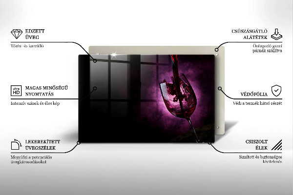 Főzőlap védő üveglap Egy pohár bor