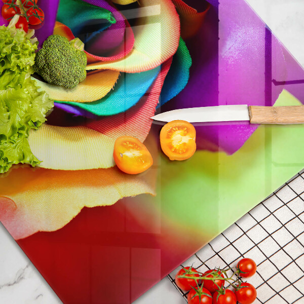 Főzőlap védő üveglap Színes rózsaszirom