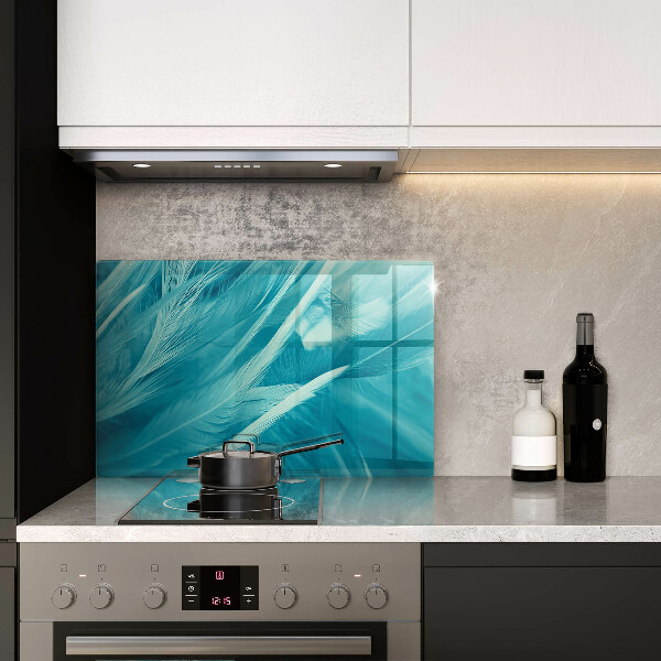 Tűzhelyvédő üveglap Finom tollak