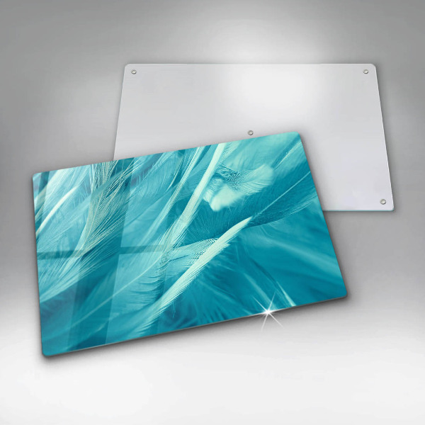 Tűzhelyvédő üveglap Finom tollak