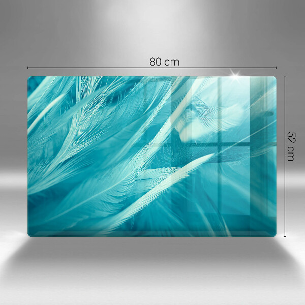 Tűzhelyvédő üveglap Finom tollak