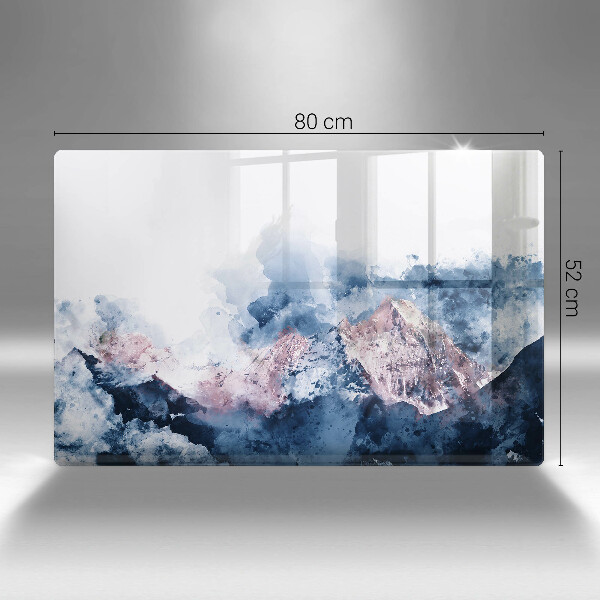 Tűzhelyvédő üveglap Absztrakt festett hegyek