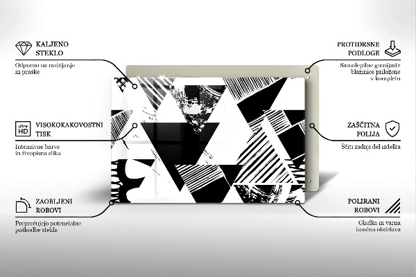 Tűzhelyvédő üveglap Geometriai háromszögek