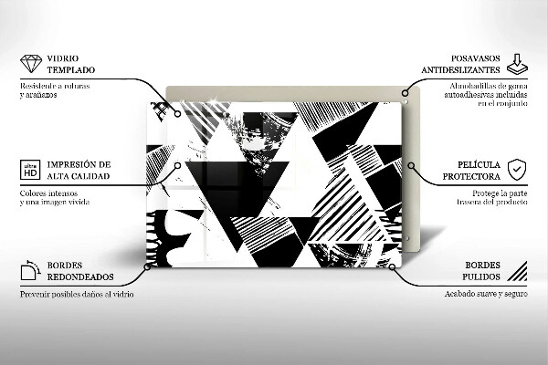 Tűzhelyvédő üveglap Geometriai háromszögek