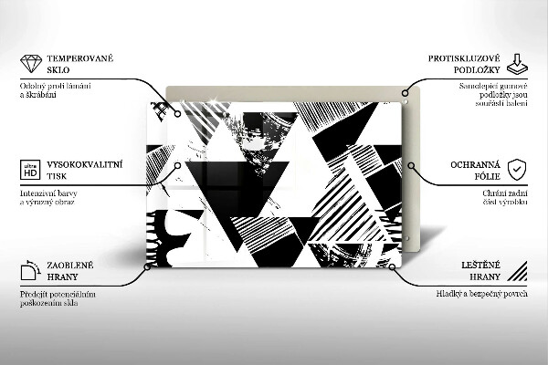 Tűzhelyvédő üveglap Geometriai háromszögek