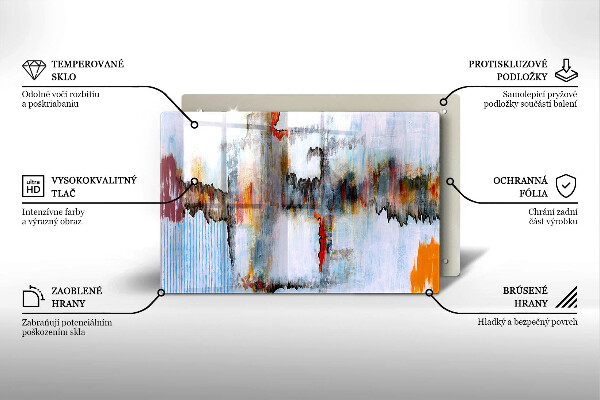 Főzőlap védő üveglap Absztrakciós festékek