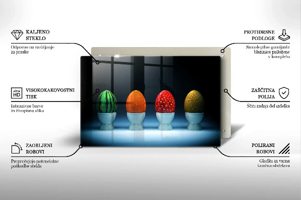 Főzőlap védő üveglap Absztrakt gyümölcs tojás
