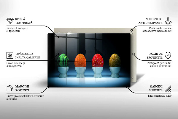 Főzőlap védő üveglap Absztrakt gyümölcs tojás