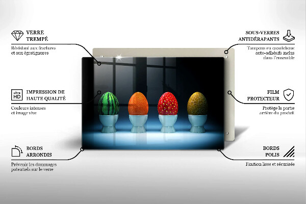 Főzőlap védő üveglap Absztrakt gyümölcs tojás