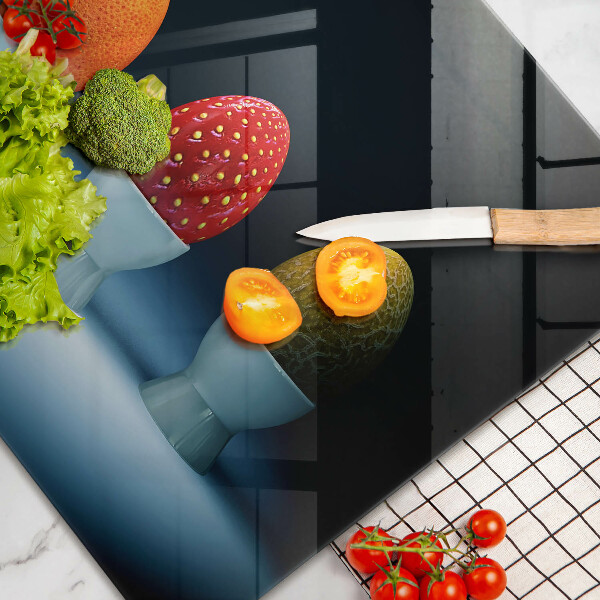 Főzőlap védő üveglap Absztrakt gyümölcs tojás