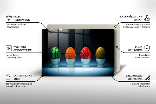 Főzőlap védő üveglap Absztrakt gyümölcs tojás
