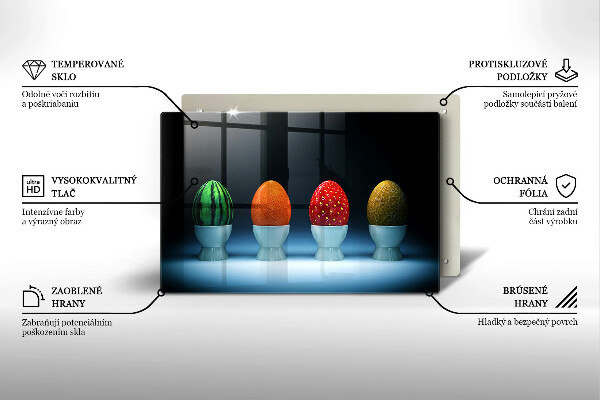 Főzőlap védő üveglap Absztrakt gyümölcs tojás