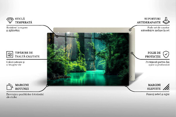 Tűzhelyvédő üveglap Lagúna táj