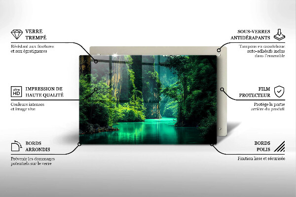 Tűzhelyvédő üveglap Lagúna táj