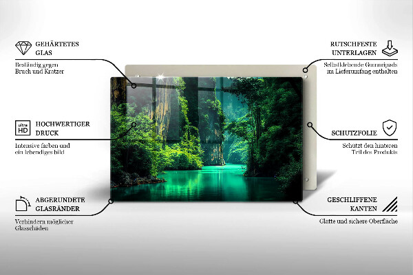 Tűzhelyvédő üveglap Lagúna táj