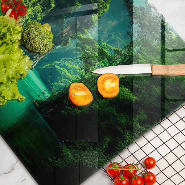 Tűzhelyvédő üveglap Lagúna táj