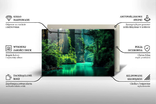 Tűzhelyvédő üveglap Lagúna táj