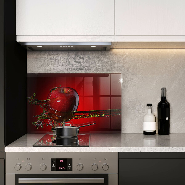 Tűzhelyvédő üveglap Alma gyümölcs vízben