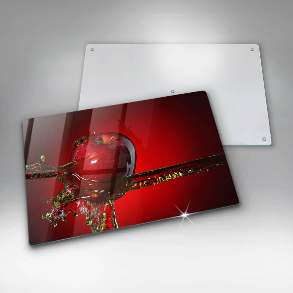 Tűzhelyvédő üveglap Alma gyümölcs vízben