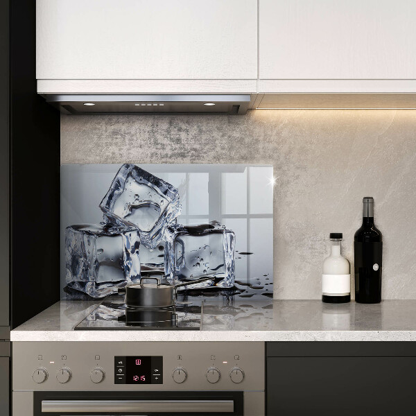 Tűzhelyvédő üveglap Jégkockák