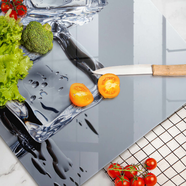 Tűzhelyvédő üveglap Jégkockák