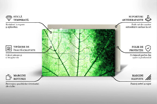 Tűzhelyvédő üveglap Dekoratív érlevél