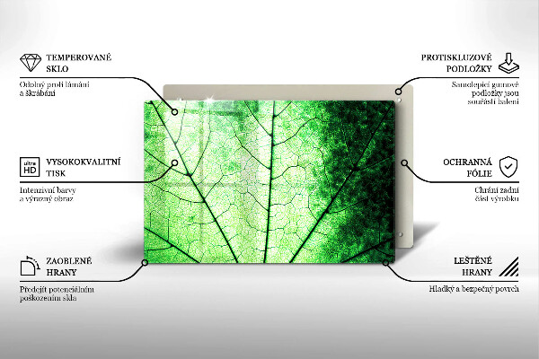 Tűzhelyvédő üveglap Dekoratív érlevél