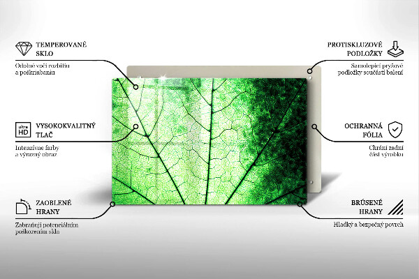 Tűzhelyvédő üveglap Dekoratív érlevél
