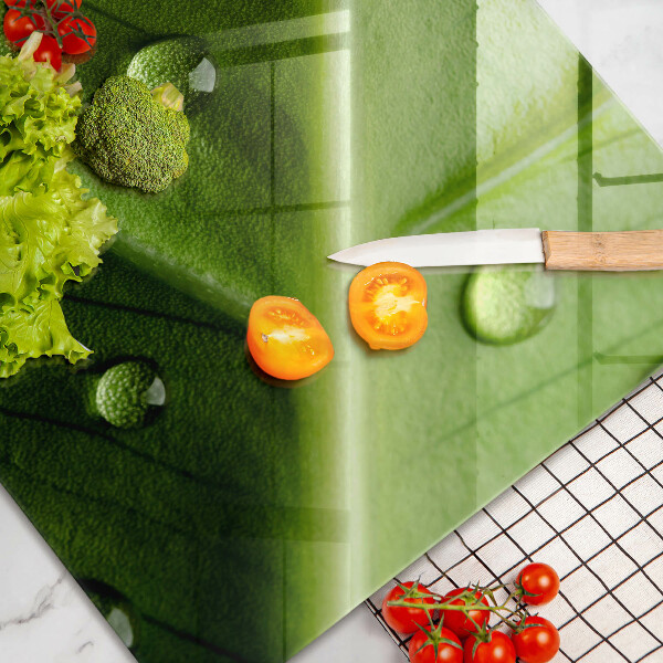 Tűzhelyvédő üveglap Természet harmat és levél