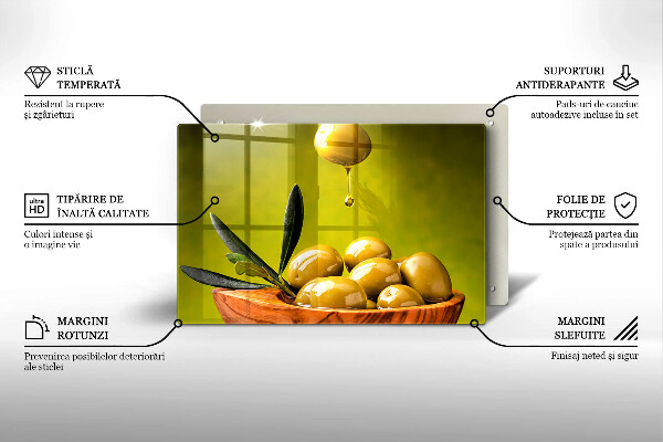 Tűzhelyvédő üveglap Ízletes olajbogyó