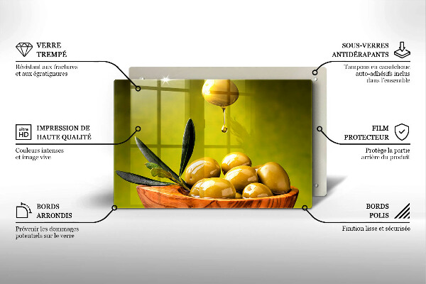 Tűzhelyvédő üveglap Ízletes olajbogyó