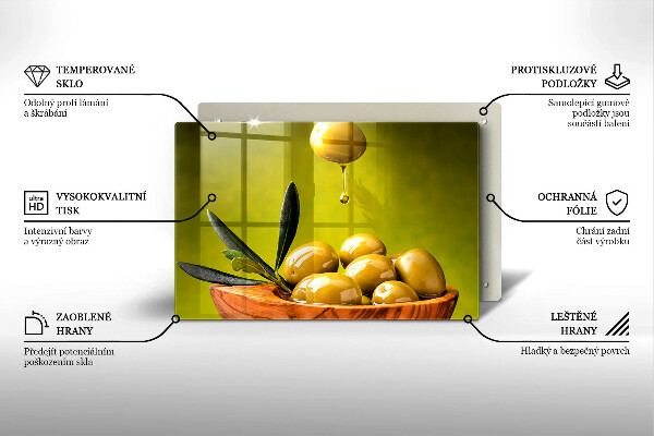 Tűzhelyvédő üveglap Ízletes olajbogyó