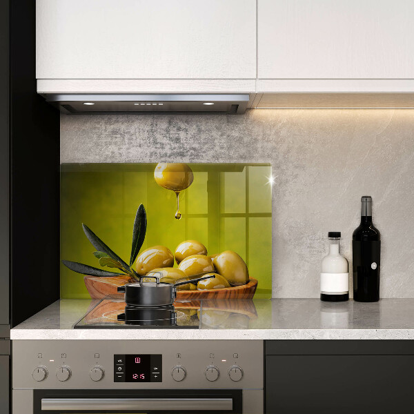 Tűzhelyvédő üveglap Ízletes olajbogyó