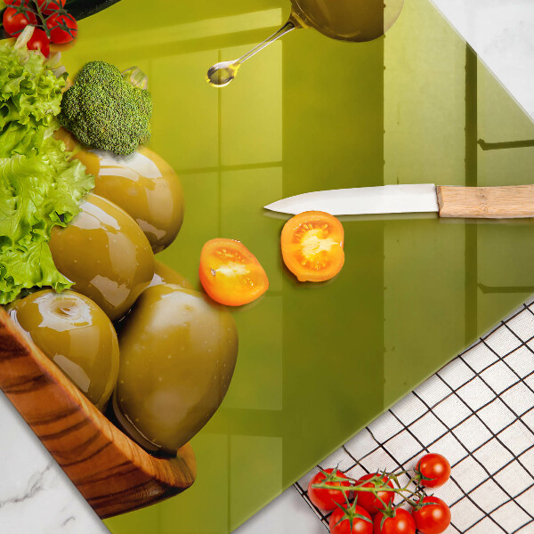 Tűzhelyvédő üveglap Ízletes olajbogyó