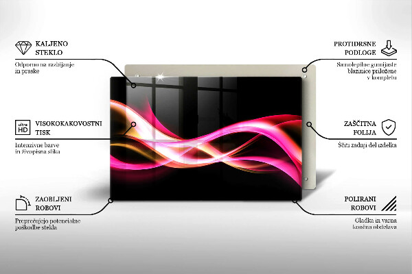 Főzőlap védő üveglap Absztrakt neon füst