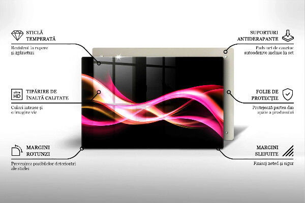 Főzőlap védő üveglap Absztrakt neon füst