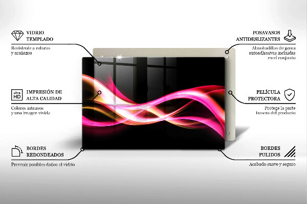 Főzőlap védő üveglap Absztrakt neon füst