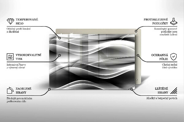 Főzőlap védő üveglap Absztrakt füstvonalak