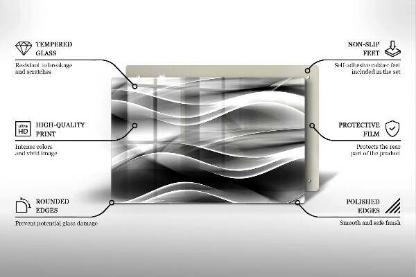 Főzőlap védő üveglap Absztrakt füstvonalak