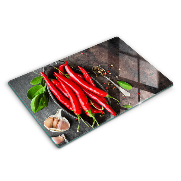 Főzőlap védő üveglap Piros chili paprika