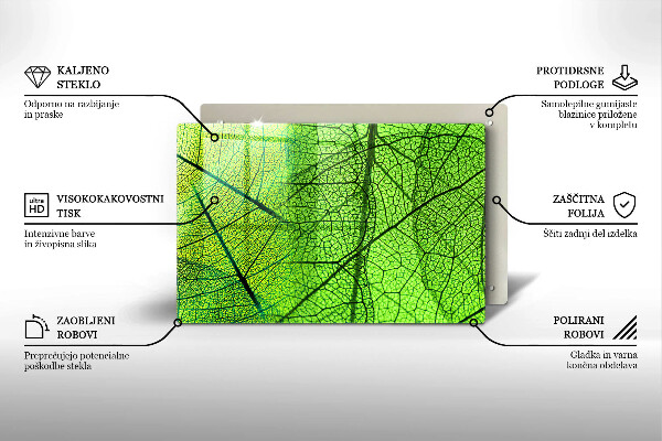 Főzőlap védő üveglap Természetes levélerek