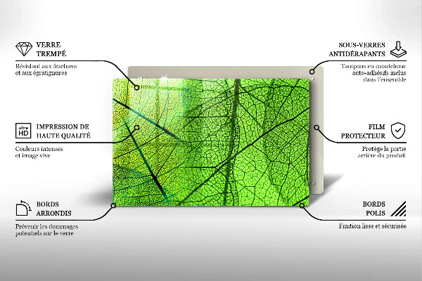 Főzőlap védő üveglap Természetes levélerek
