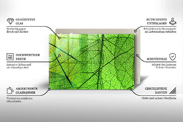 Főzőlap védő üveglap Természetes levélerek