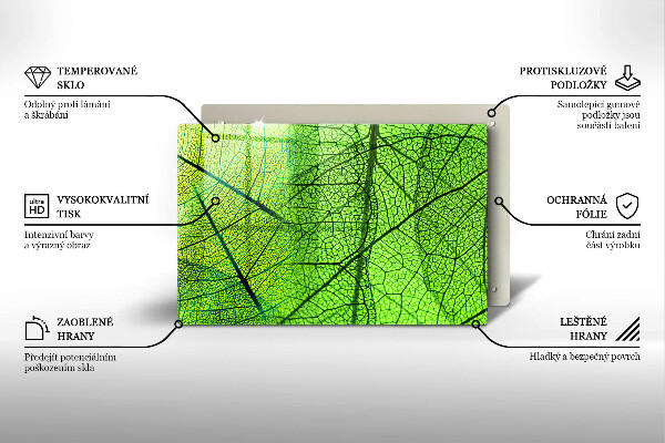Főzőlap védő üveglap Természetes levélerek